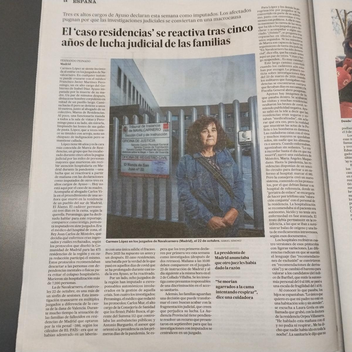 Página 14 El País artículo de Fernando Peinado 8 dic 2025